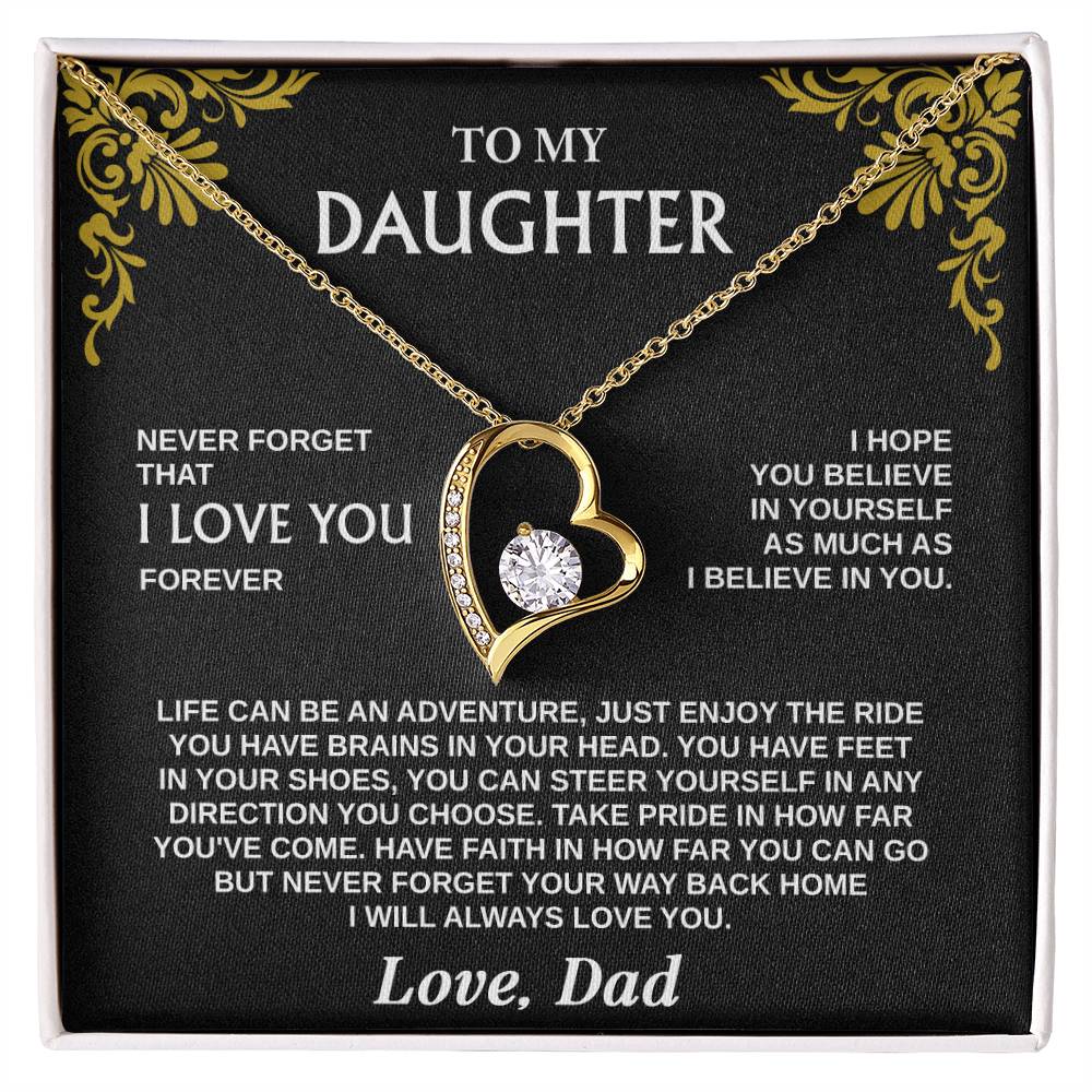 Forever Love Necklace for Daughter – Meaningful Gift from Dad, Symbol of Love, Faith &amp; Guidance - Whimsical Shoppe