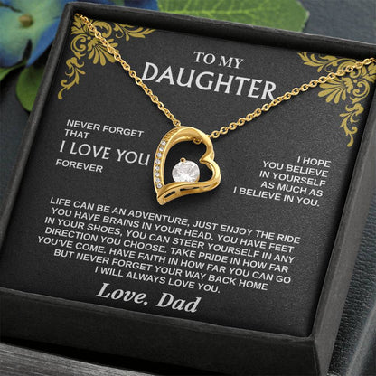 Forever Love Necklace for Daughter – Meaningful Gift from Dad, Symbol of Love, Faith &amp; Guidance - Whimsical Shoppe