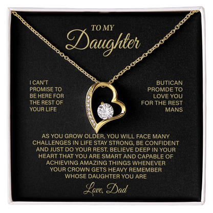Forever Love Necklace for Daughter – Meaningful Gift from Dad, Symbol of Love, Strength &amp; Lifelong Promise - Whimsical Shoppe