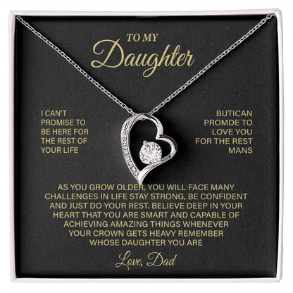Forever Love Necklace for Daughter – Meaningful Gift from Dad, Symbol of Love, Strength &amp; Lifelong Promise - Whimsical Shoppe
