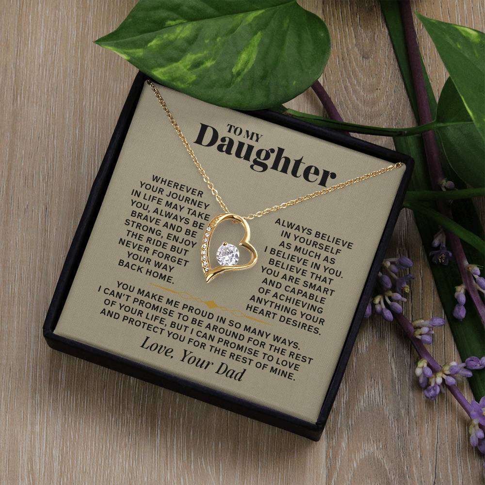 Forever Love Necklace for Daughter – Meaningful Gift from Dad, Symbol of Love, Strength &amp; Protection - Whimsical Shoppe