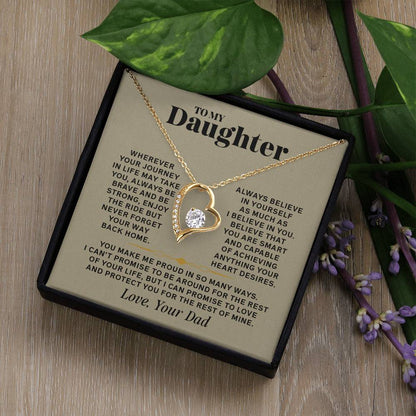 Forever Love Necklace for Daughter – Meaningful Gift from Dad, Symbol of Love, Strength &amp; Protection - Whimsical Shoppe