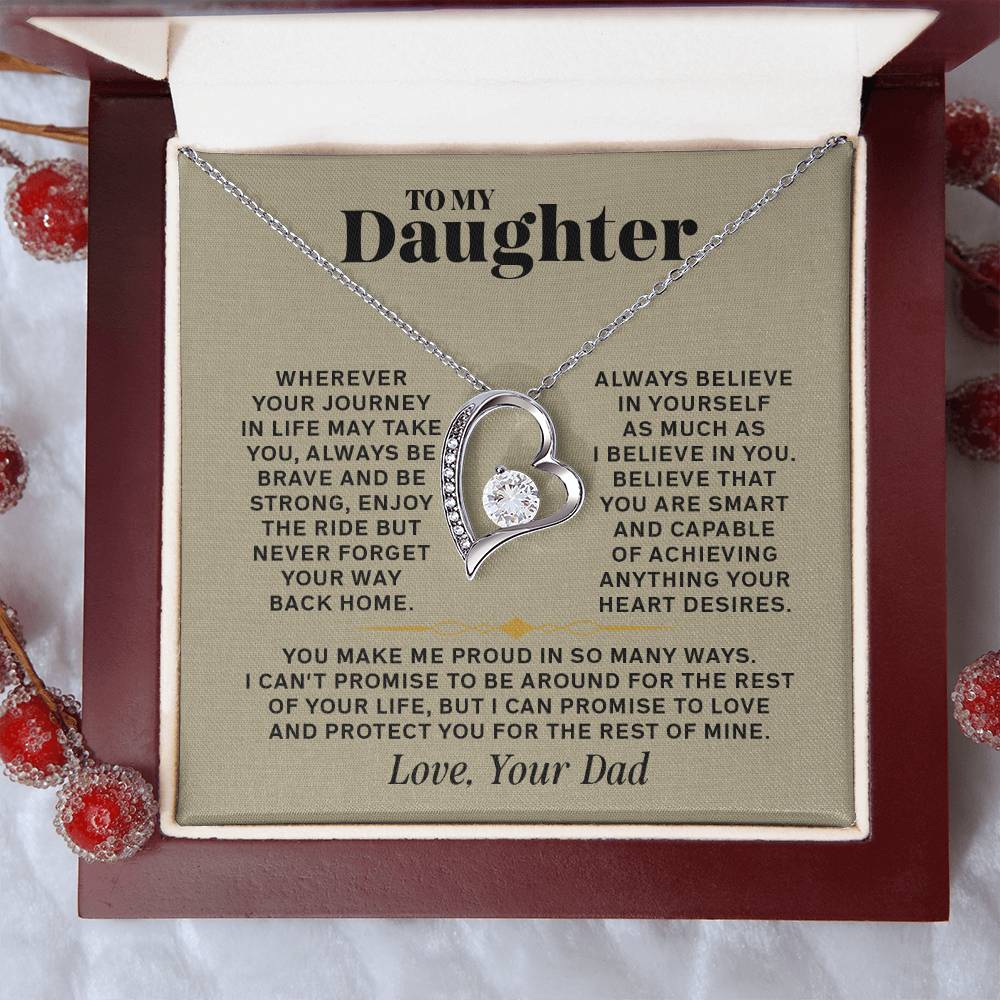 Forever Love Necklace for Daughter – Meaningful Gift from Dad, Symbol of Love, Strength &amp; Protection - Whimsical Shoppe