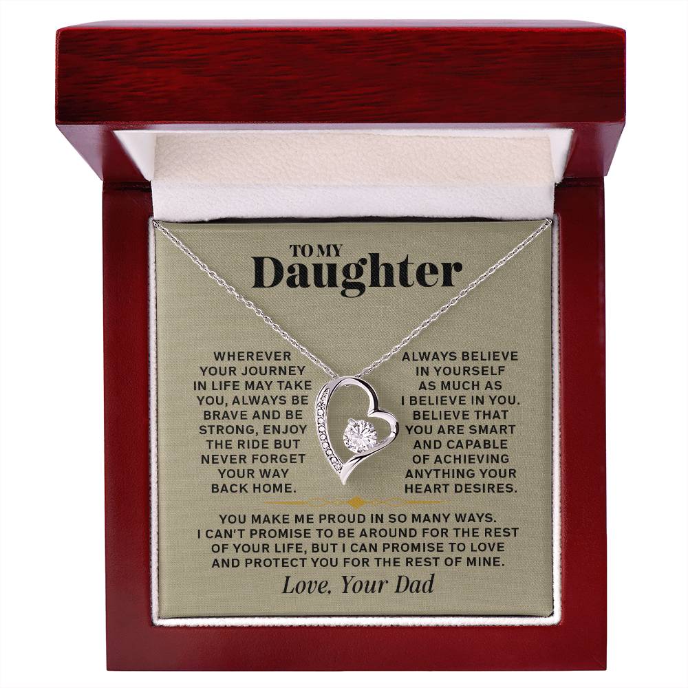 Forever Love Necklace for Daughter – Meaningful Gift from Dad, Symbol of Love, Strength &amp; Protection - Whimsical Shoppe