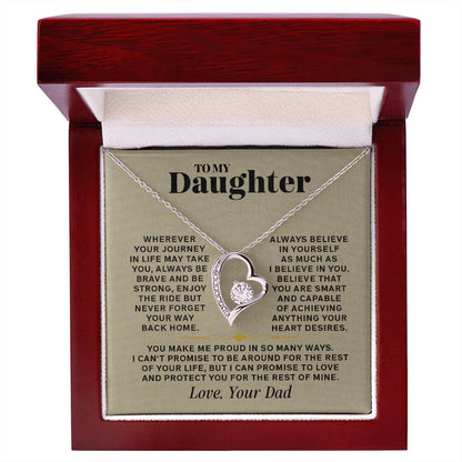 Forever Love Necklace for Daughter – Meaningful Gift from Dad, Symbol of Love, Strength &amp; Protection - Whimsical Shoppe