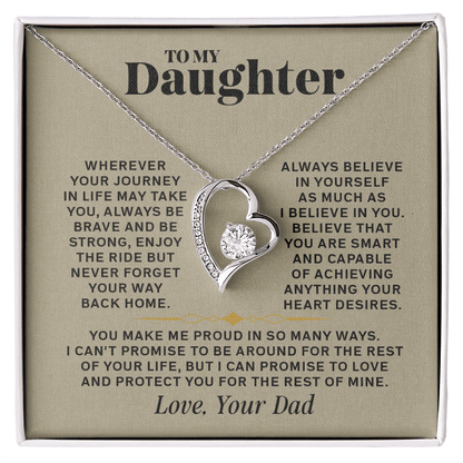 Forever Love Necklace for Daughter – Meaningful Gift from Dad, Symbol of Love, Strength &amp; Protection - Whimsical Shoppe