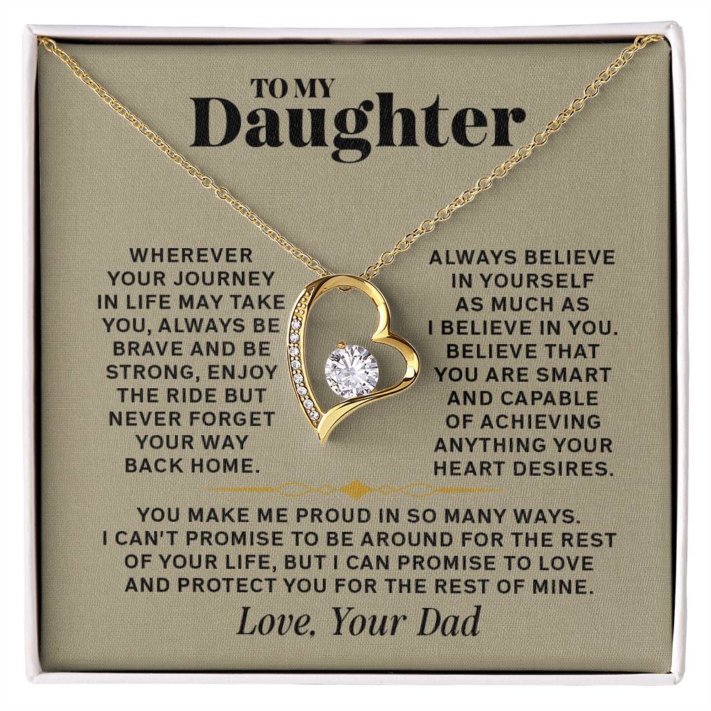Forever Love Necklace for Daughter – Meaningful Gift from Dad, Symbol of Love, Strength &amp; Protection - Whimsical Shoppe