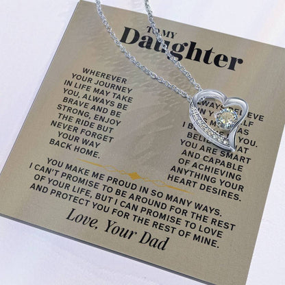 Forever Love Necklace for Daughter – Meaningful Gift from Dad, Symbol of Love, Strength &amp; Protection - Whimsical Shoppe
