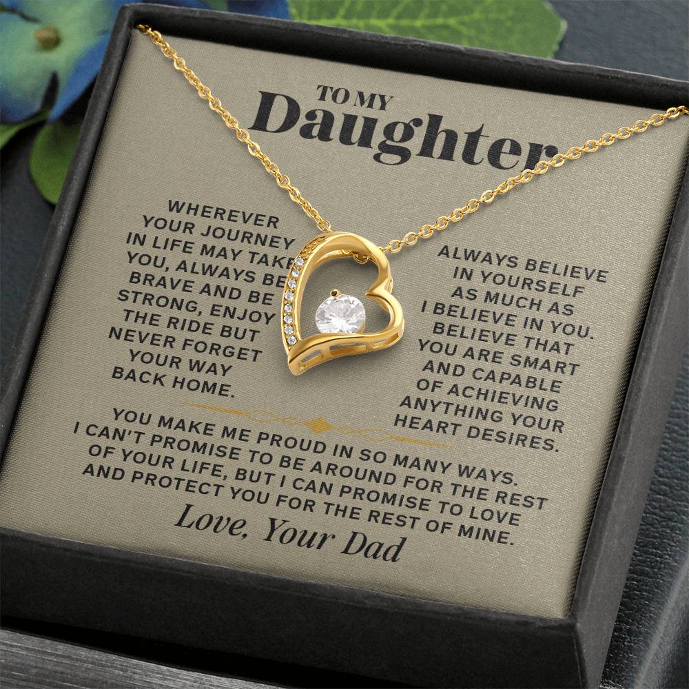Forever Love Necklace for Daughter – Meaningful Gift from Dad, Symbol of Love, Strength &amp; Protection - Whimsical Shoppe