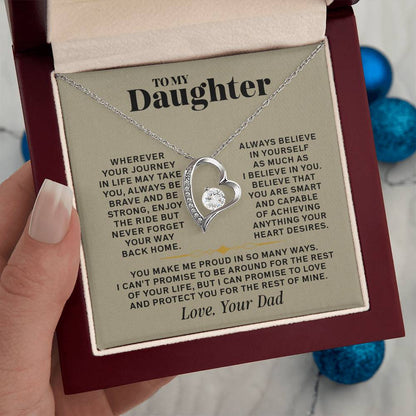Forever Love Necklace for Daughter – Meaningful Gift from Dad, Symbol of Love, Strength &amp; Protection - Whimsical Shoppe