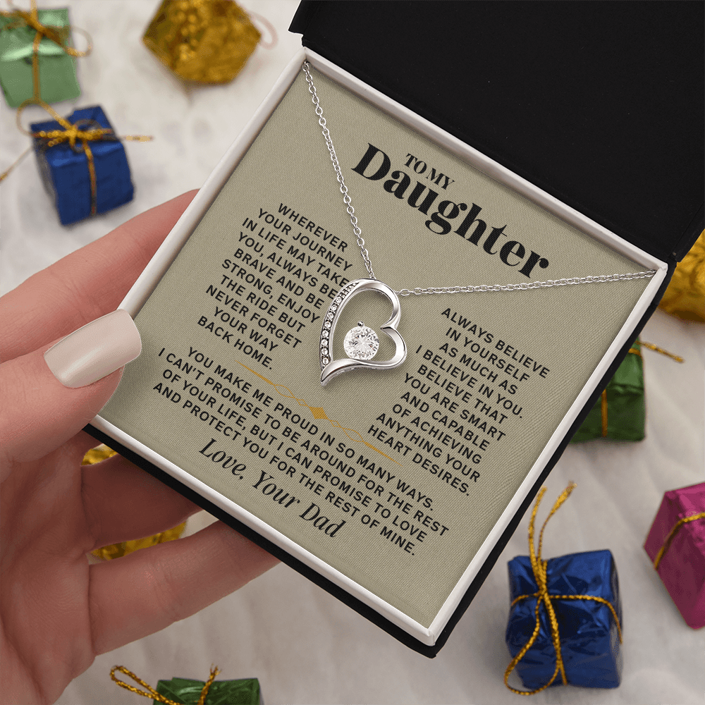 Forever Love Necklace for Daughter – Meaningful Gift from Dad, Symbol of Love, Strength &amp; Protection - Whimsical Shoppe