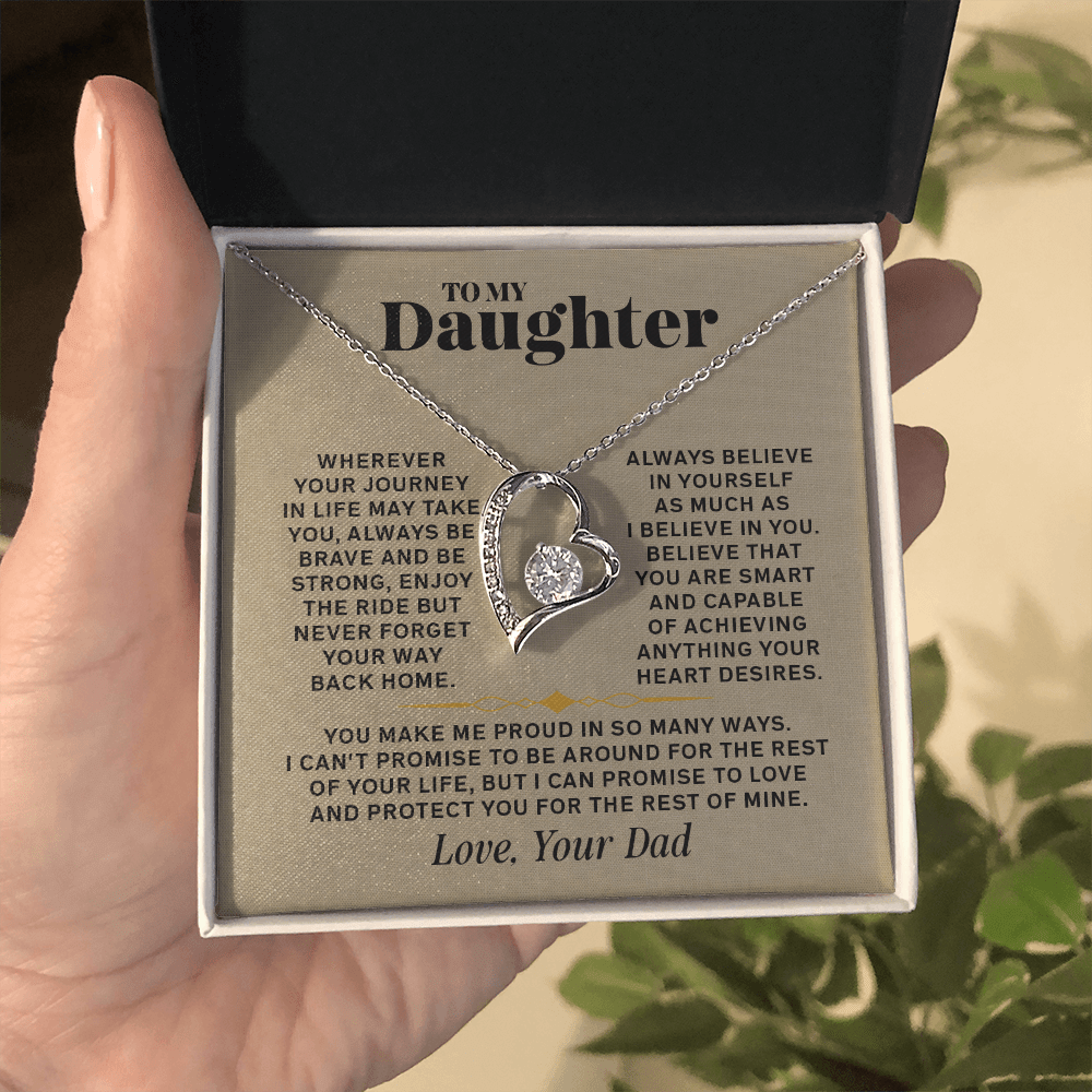 Forever Love Necklace for Daughter – Meaningful Gift from Dad, Symbol of Love, Strength &amp; Protection - Whimsical Shoppe