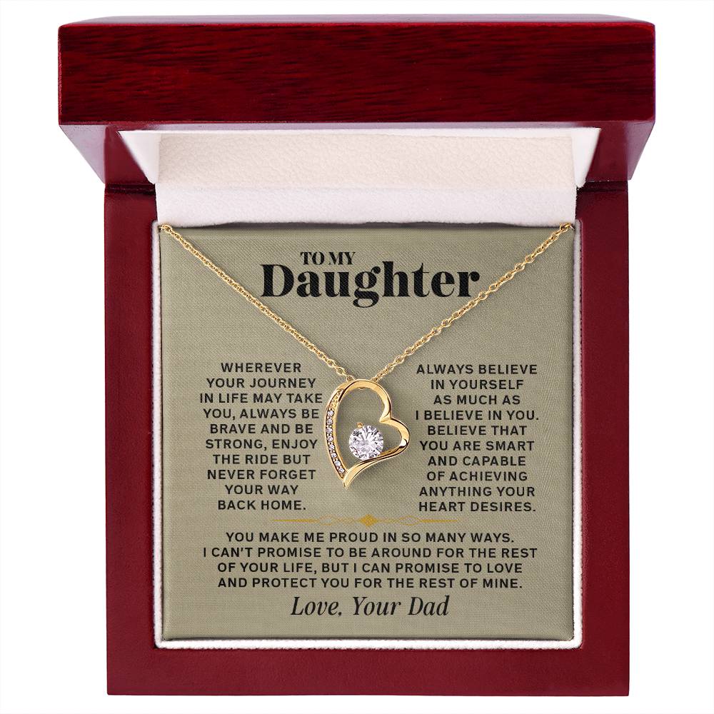 Forever Love Necklace for Daughter – Meaningful Gift from Dad, Symbol of Love, Strength &amp; Protection - Whimsical Shoppe
