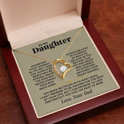 Forever Love Necklace for Daughter – Meaningful Gift from Dad, Symbol of Love, Strength &amp; Protection - Whimsical Shoppe