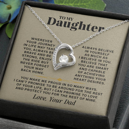 Forever Love Necklace for Daughter – Meaningful Gift from Dad, Symbol of Love, Strength &amp; Protection - Whimsical Shoppe