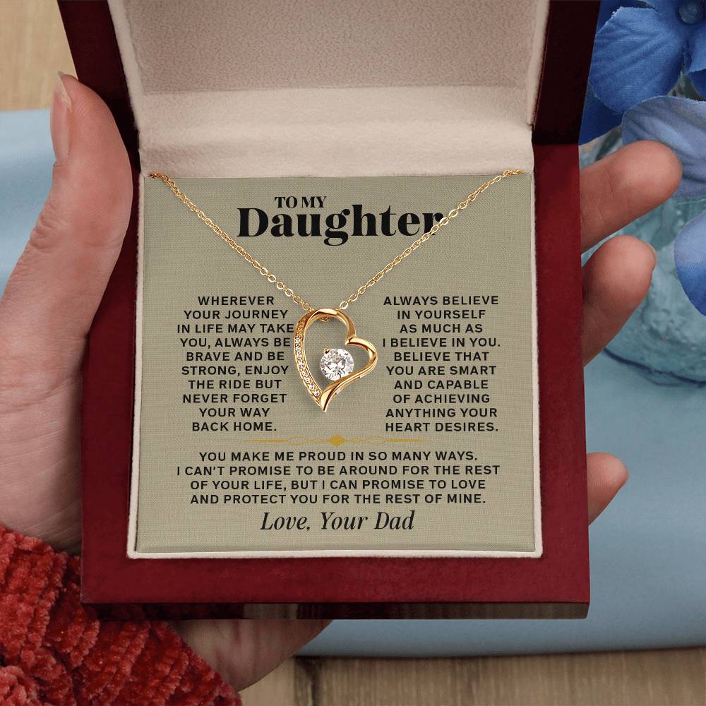 Forever Love Necklace for Daughter – Meaningful Gift from Dad, Symbol of Love, Strength &amp; Protection - Whimsical Shoppe