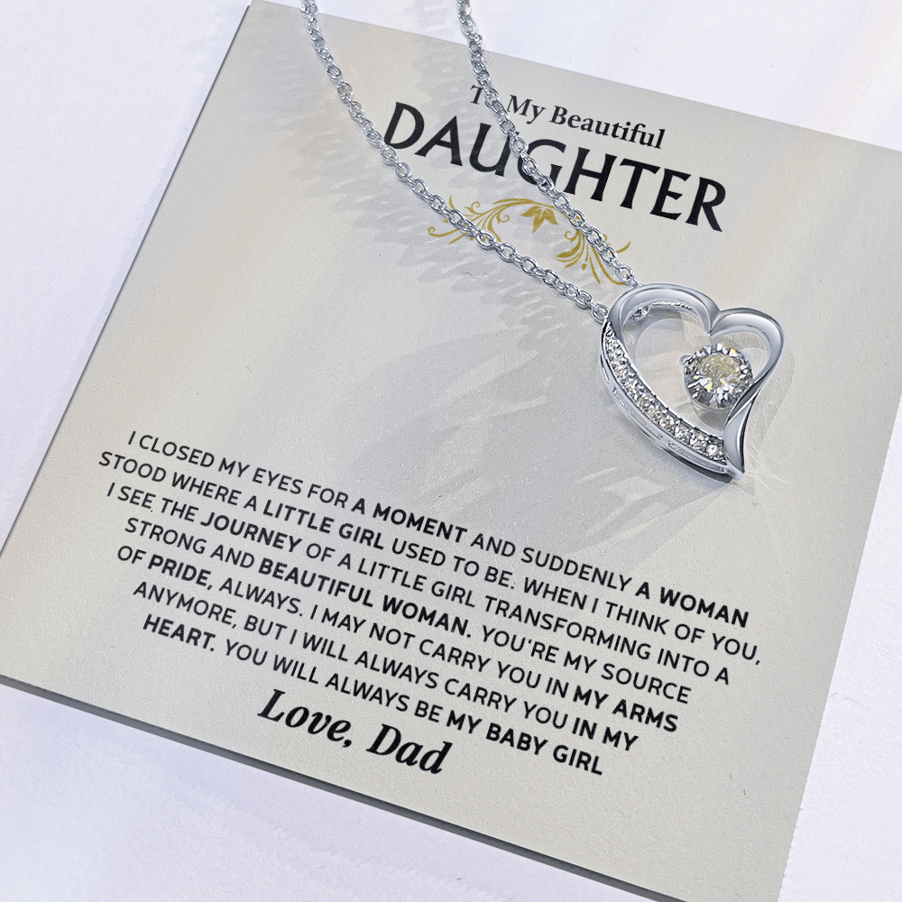 Forever Love Necklace for Daughter – Meaningful Gift from Dad, Symbol of Pride, Love &amp; Growing Up - Whimsical Shoppe