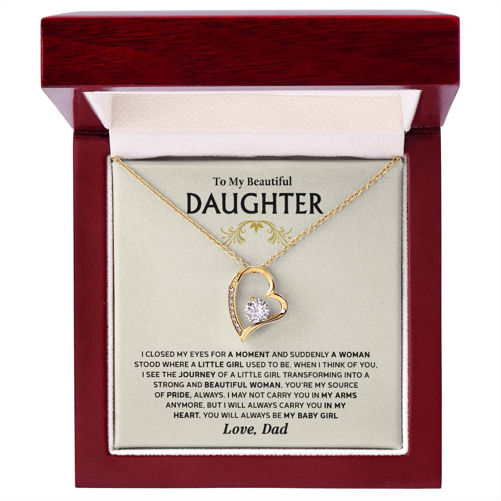 Forever Love Necklace for Daughter – Meaningful Gift from Dad, Symbol of Pride, Love &amp; Growing Up - Whimsical Shoppe