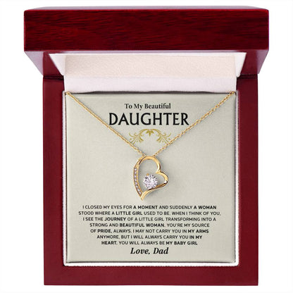 Forever Love Necklace for Daughter – Meaningful Gift from Dad, Symbol of Pride, Love &amp; Growing Up - Whimsical Shoppe