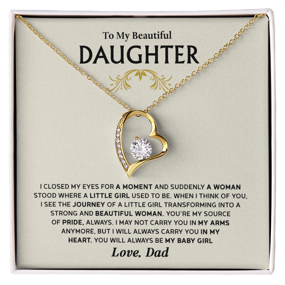 Forever Love Necklace for Daughter – Meaningful Gift from Dad, Symbol of Pride, Love &amp; Growing Up - Whimsical Shoppe