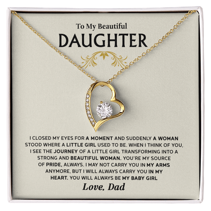 Forever Love Necklace for Daughter – Meaningful Gift from Dad, Symbol of Pride, Love &amp; Growing Up - Whimsical Shoppe