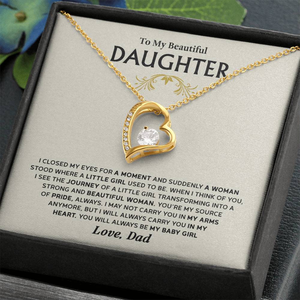 Forever Love Necklace for Daughter – Meaningful Gift from Dad, Symbol of Pride, Love &amp; Growing Up - Whimsical Shoppe