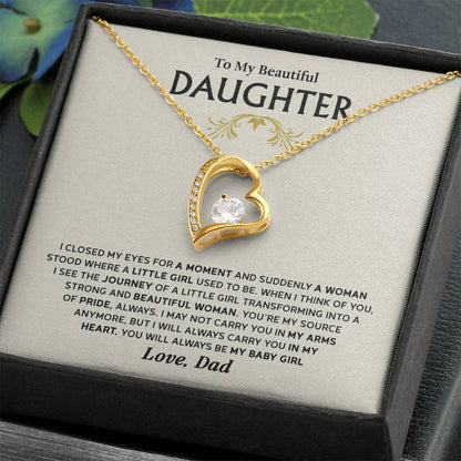 Forever Love Necklace for Daughter – Meaningful Gift from Dad, Symbol of Pride, Love &amp; Growing Up - Whimsical Shoppe