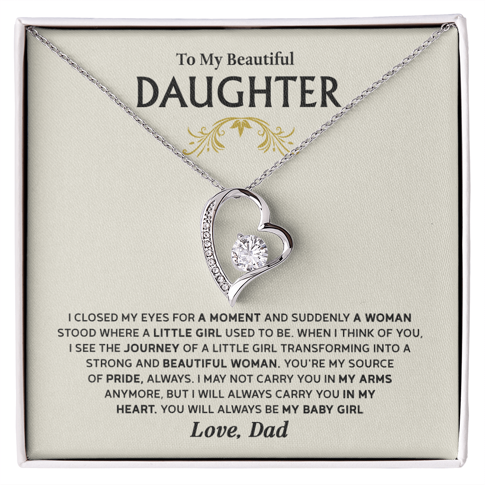Forever Love Necklace for Daughter – Meaningful Gift from Dad, Symbol of Pride, Love &amp; Growing Up - Whimsical Shoppe