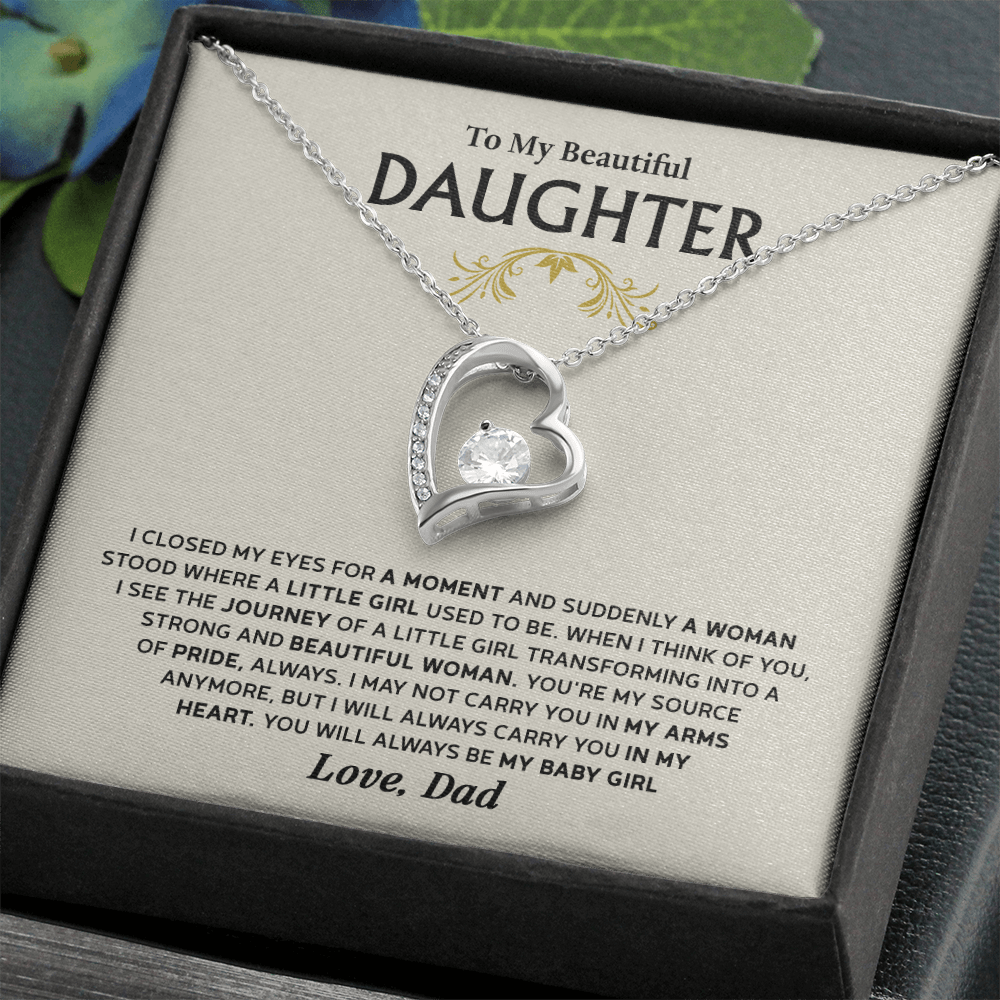 Forever Love Necklace for Daughter – Meaningful Gift from Dad, Symbol of Pride, Love &amp; Growing Up - Whimsical Shoppe