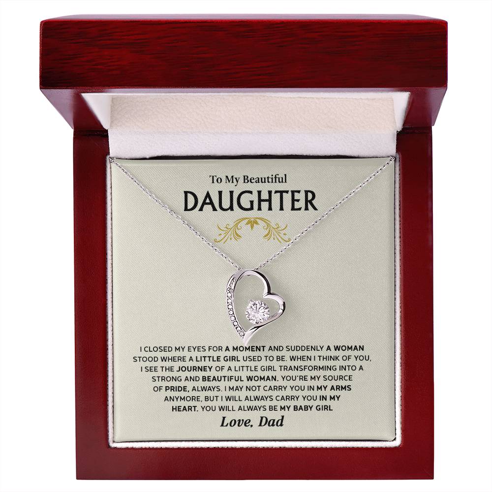 Forever Love Necklace for Daughter – Meaningful Gift from Dad, Symbol of Pride, Love &amp; Growing Up - Whimsical Shoppe