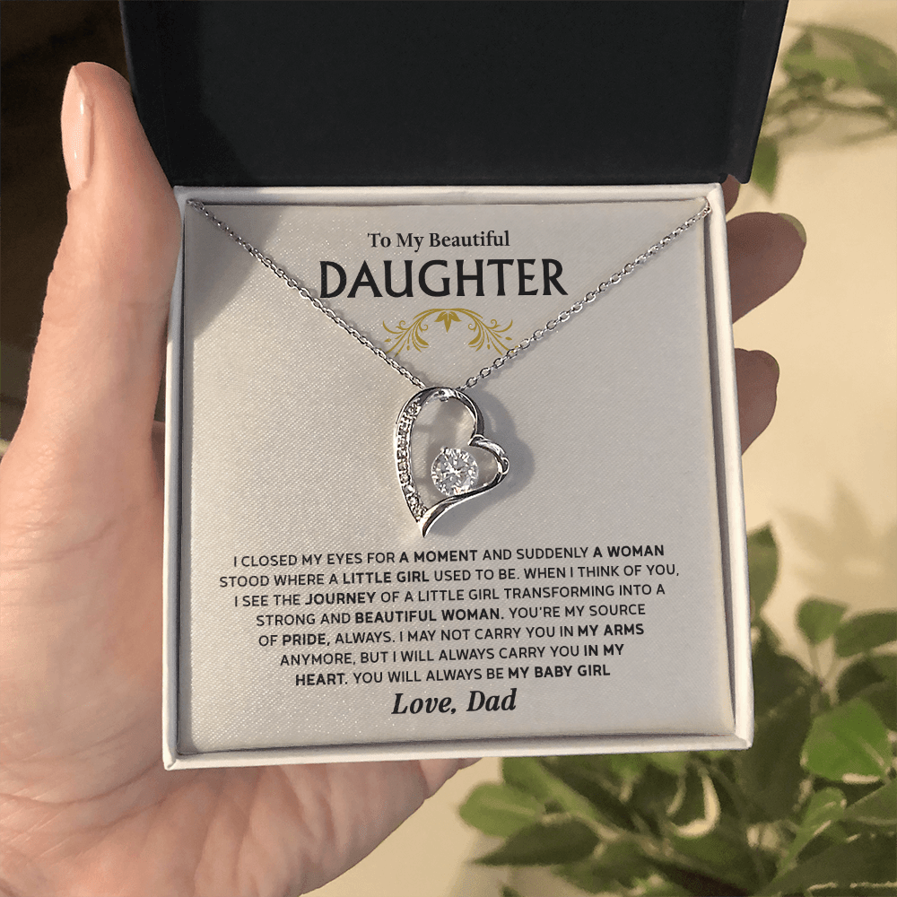 Forever Love Necklace for Daughter – Meaningful Gift from Dad, Symbol of Pride, Love &amp; Growing Up - Whimsical Shoppe