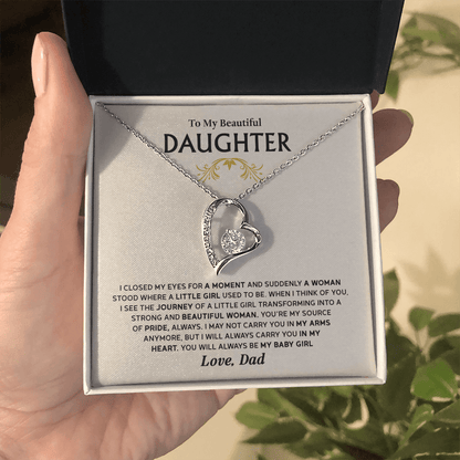 Forever Love Necklace for Daughter – Meaningful Gift from Dad, Symbol of Pride, Love &amp; Growing Up - Whimsical Shoppe