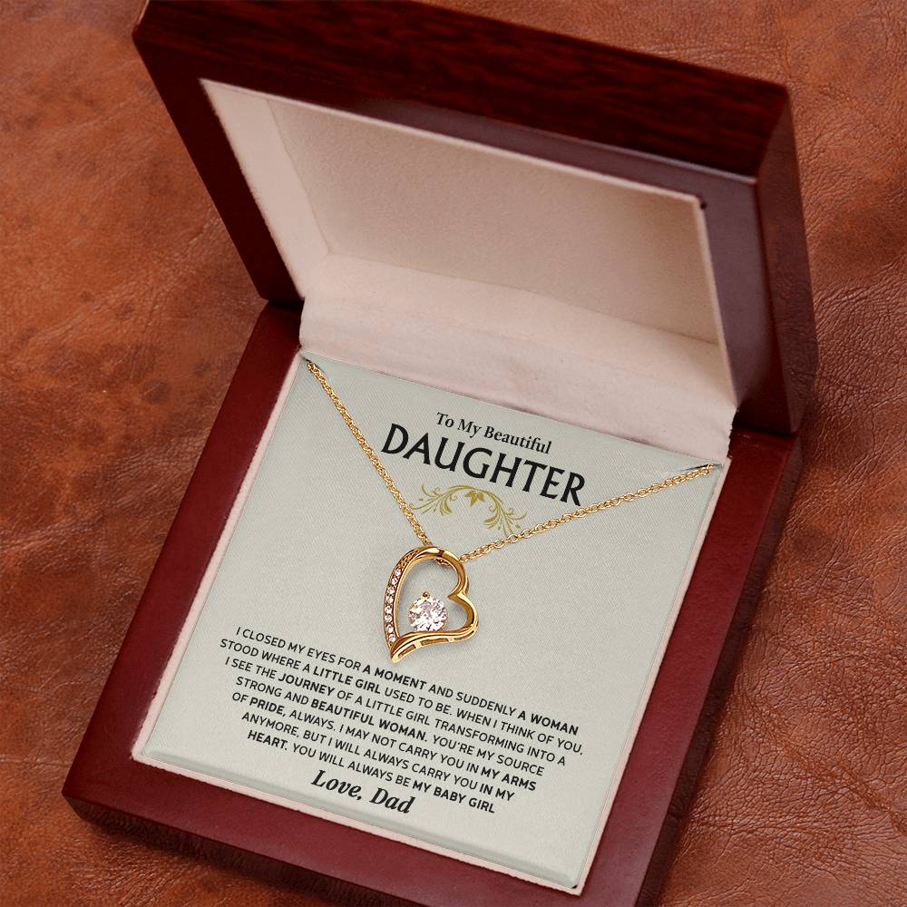 Forever Love Necklace for Daughter – Meaningful Gift from Dad, Symbol of Pride, Love &amp; Growing Up - Whimsical Shoppe