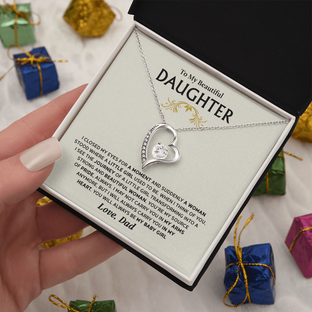 Forever Love Necklace for Daughter – Meaningful Gift from Dad, Symbol of Pride, Love &amp; Growing Up - Whimsical Shoppe