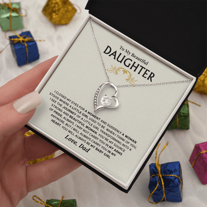 Forever Love Necklace for Daughter – Meaningful Gift from Dad, Symbol of Pride, Love &amp; Growing Up - Whimsical Shoppe