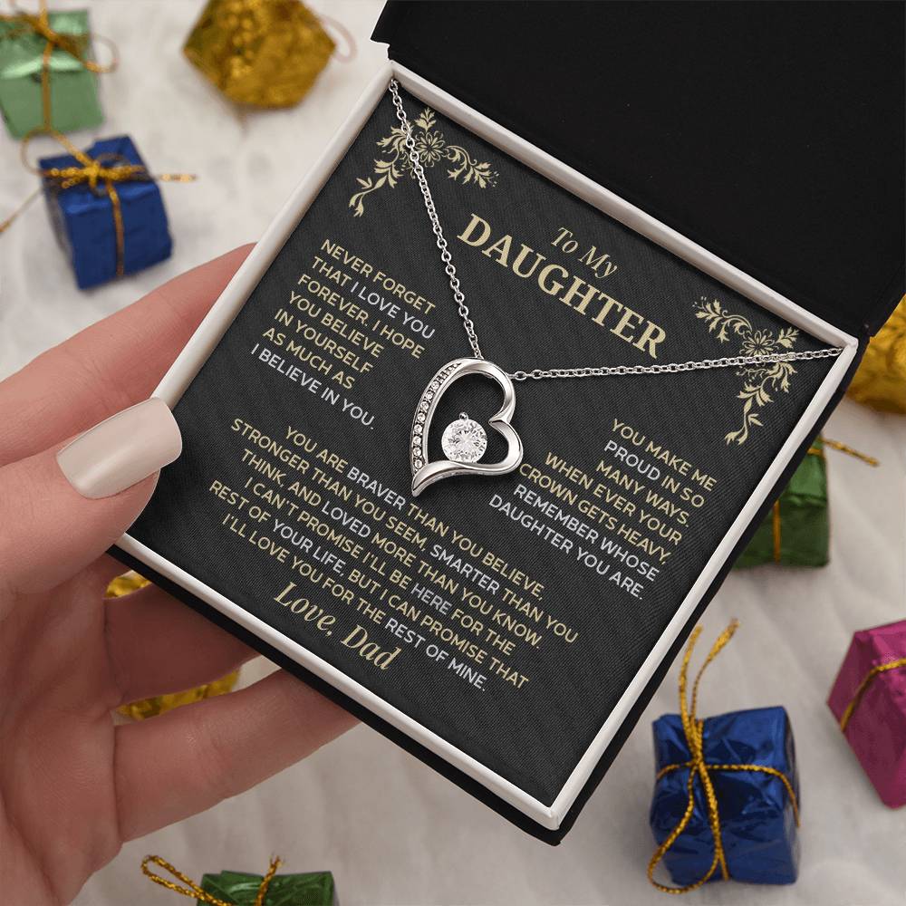 Forever Love Necklace for Daughter – Meaningful Gift from Dad, Symbol of Pride &amp; Unconditional Love - Whimsical Shoppe