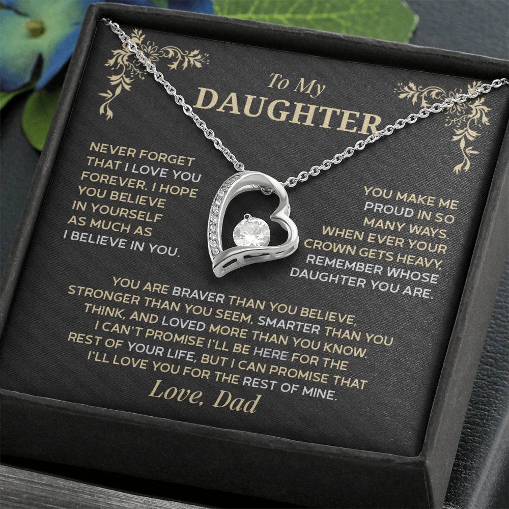 Forever Love Necklace for Daughter – Meaningful Gift from Dad, Symbol of Pride &amp; Unconditional Love - Whimsical Shoppe