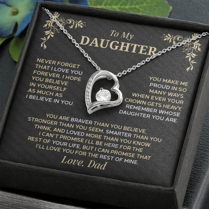 Forever Love Necklace for Daughter – Meaningful Gift from Dad, Symbol of Pride &amp; Unconditional Love - Whimsical Shoppe