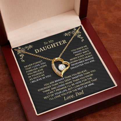 Forever Love Necklace for Daughter – Meaningful Gift from Dad, Symbol of Pride &amp; Unconditional Love - Whimsical Shoppe