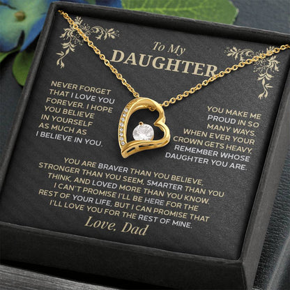 Forever Love Necklace for Daughter – Meaningful Gift from Dad, Symbol of Pride &amp; Unconditional Love - Whimsical Shoppe