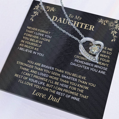 Forever Love Necklace for Daughter – Meaningful Gift from Dad, Symbol of Pride &amp; Unconditional Love - Whimsical Shoppe