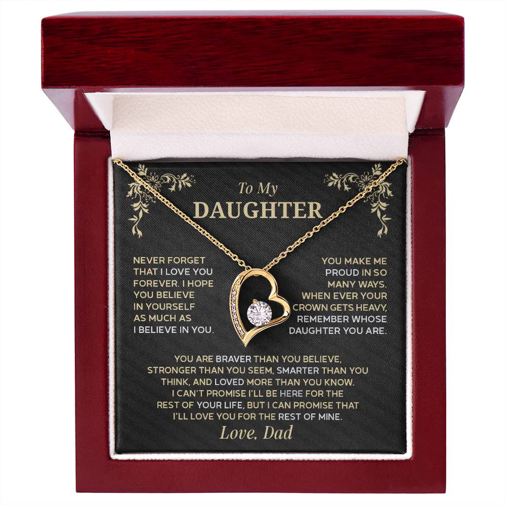 Forever Love Necklace for Daughter – Meaningful Gift from Dad, Symbol of Pride &amp; Unconditional Love - Whimsical Shoppe