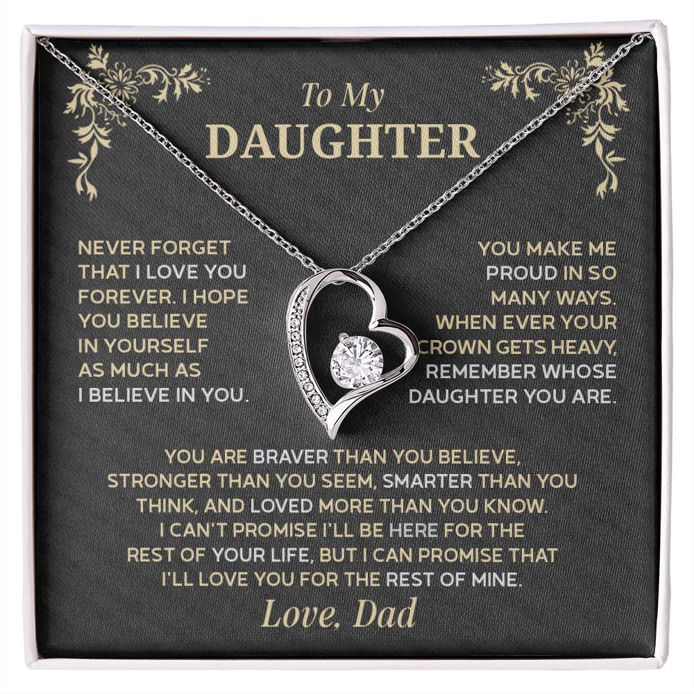 Forever Love Necklace for Daughter – Meaningful Gift from Dad, Symbol of Pride &amp; Unconditional Love - Whimsical Shoppe