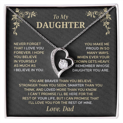 Forever Love Necklace for Daughter – Meaningful Gift from Dad, Symbol of Pride &amp; Unconditional Love - Whimsical Shoppe