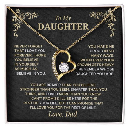 Forever Love Necklace for Daughter – Meaningful Gift from Dad, Symbol of Pride &amp; Unconditional Love - Whimsical Shoppe
