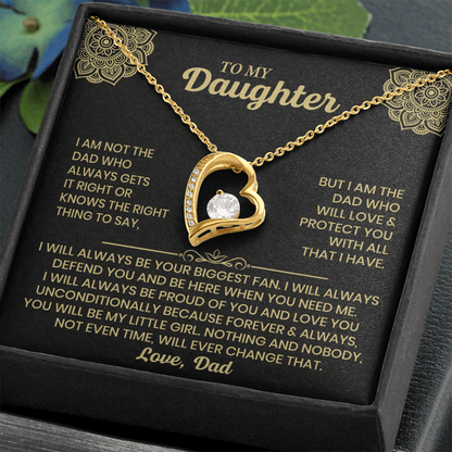 Forever Love Necklace for Daughter – Meaningful Gift from Dad, Symbol of Unconditional Love - Whimsical Shoppe