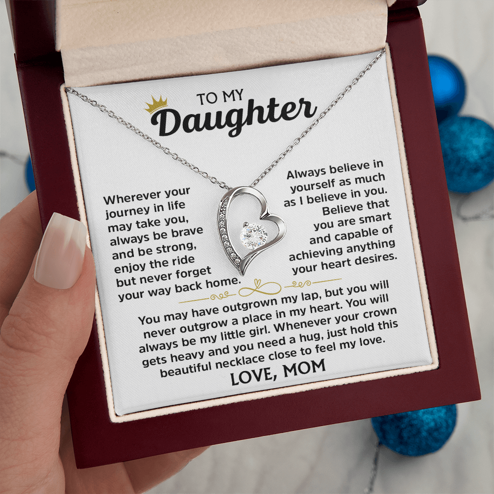 Forever Love Necklace for Daughter – Meaningful Gift from Mom, Symbol of Love, Strength &amp; Encouragement - Whimsical Shoppe