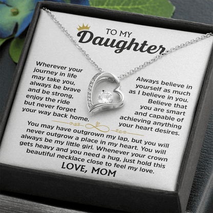 Forever Love Necklace for Daughter – Meaningful Gift from Mom, Symbol of Love, Strength &amp; Encouragement - Whimsical Shoppe