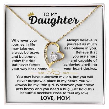 Forever Love Necklace for Daughter – Meaningful Gift from Mom, Symbol of Love, Strength &amp; Encouragement - Whimsical Shoppe