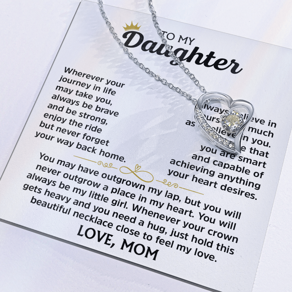 Forever Love Necklace for Daughter – Meaningful Gift from Mom, Symbol of Love, Strength &amp; Encouragement - Whimsical Shoppe